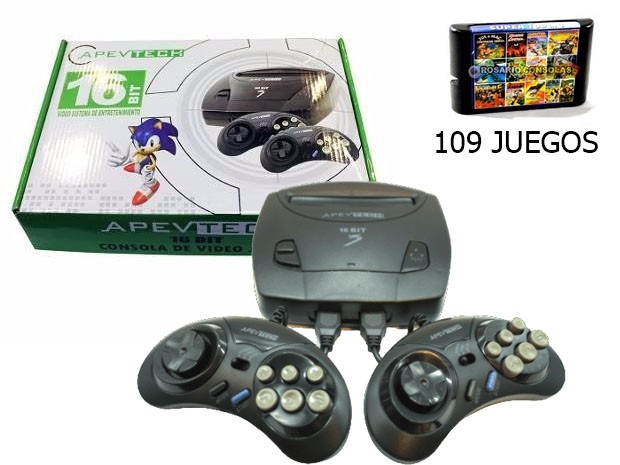 &+  CONSOLA SEGA + 109 JUEGOS + 2 JOYSTICKS APVTECH